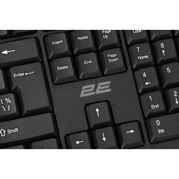 Клавиатура USB-A мембранная KS108, EN/UK/RU, чёрная 2E (2E-KS108UB) - Фото 4