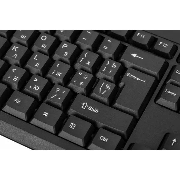 Клавиатура USB-A мембранная KS108, EN/UK/RU, чёрная 2E (2E-KS108UB) - Фото 5