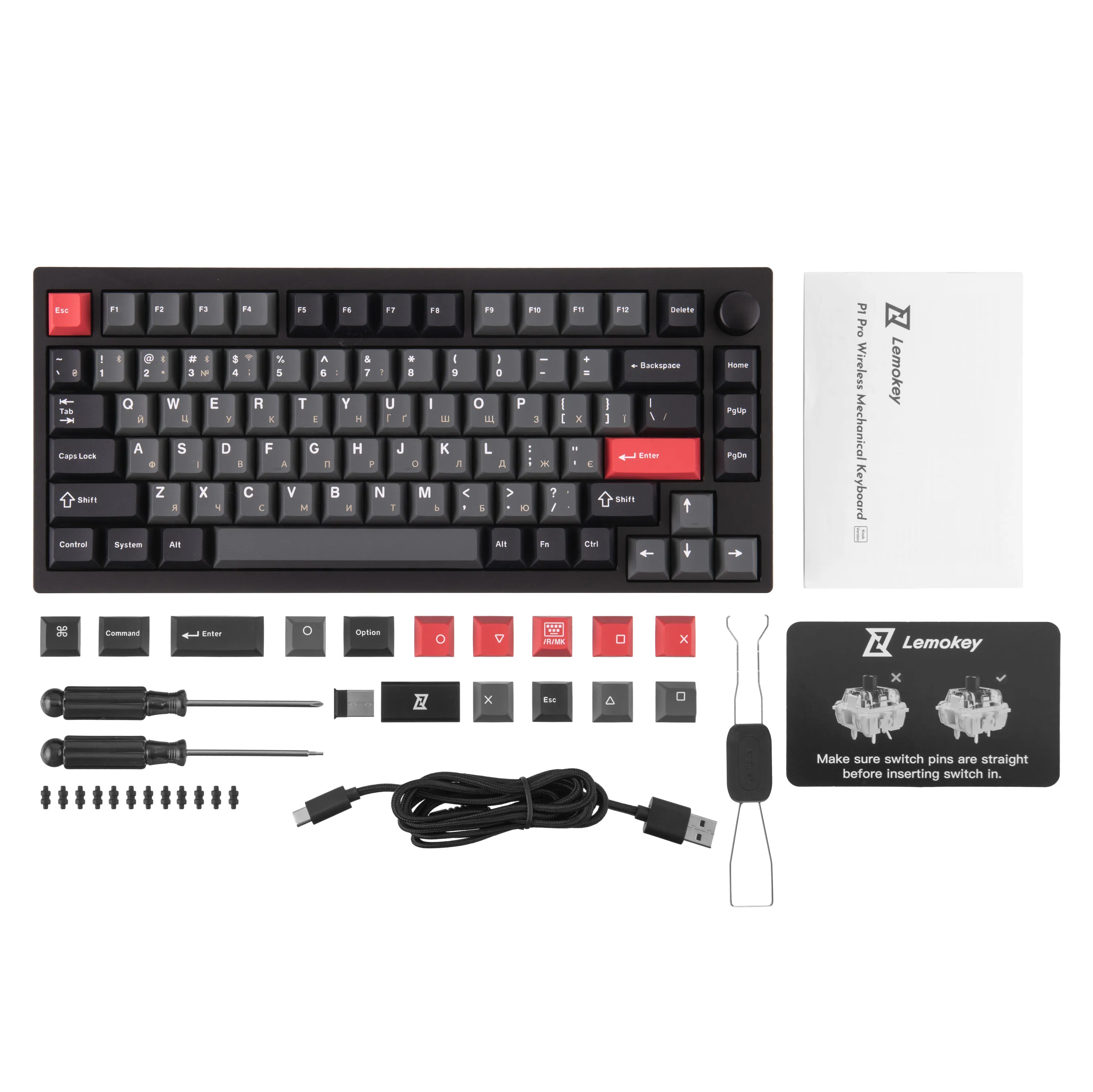 Клавиатура WL/BT/USB-A механическая, RGB P1 Pro, Keychron Super Клавиатура WL/BT/USB-A механическая, RGB P1 Pro, Keychron Super