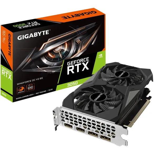Відеокарта GeForce RTX 3050 6GB GDDR6 WINDFORCE OC GIGABYTE (GV-N3050WF2OCV2-6GD) - Фото 6