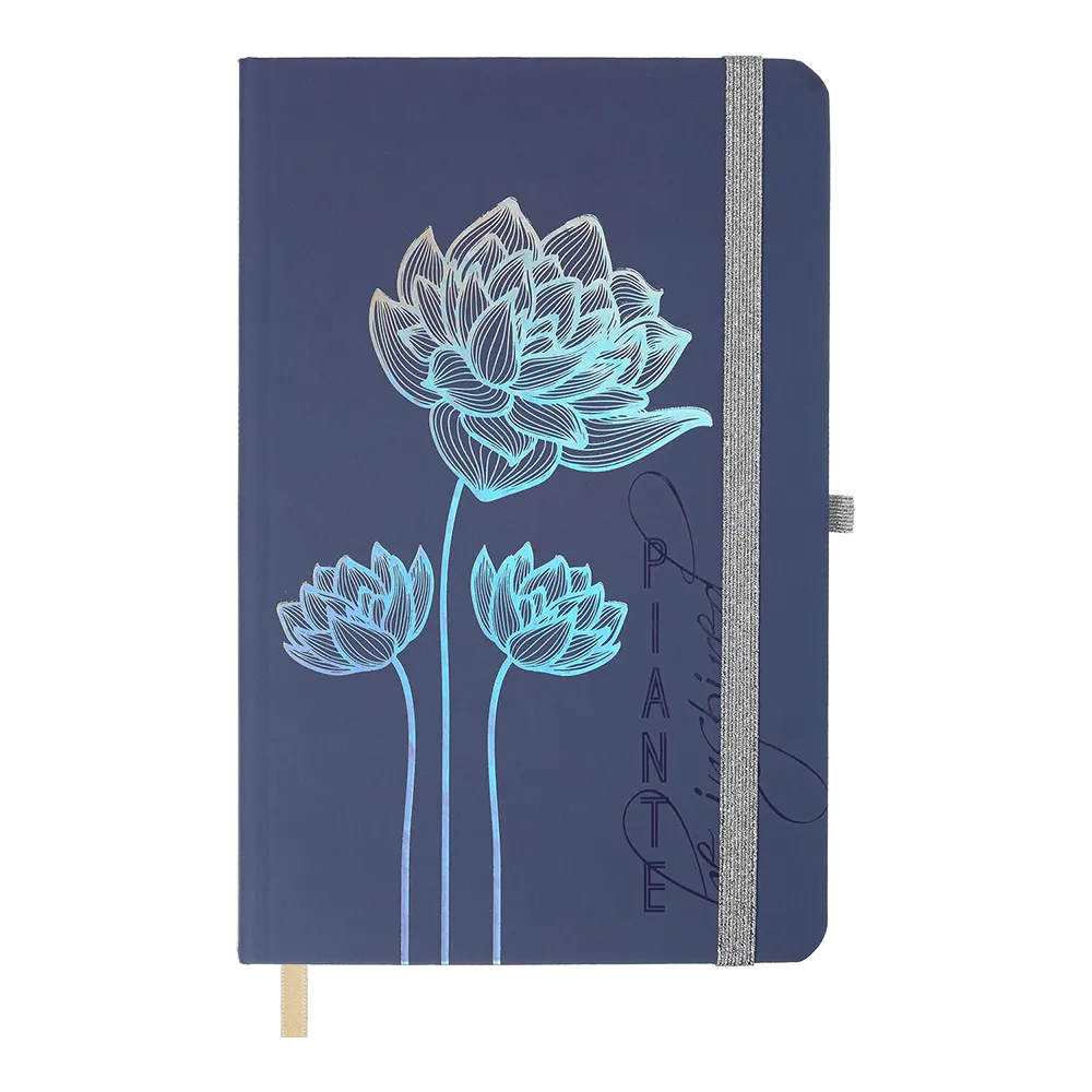 Записная книжка на резинке 136*207, 96 л, клетка, фиолетовая Piante Buromax (BM.255109-07) - Фото 1