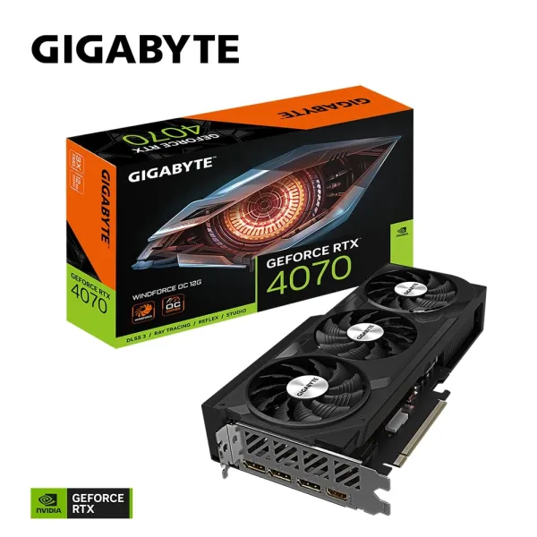 Видеокарта GeForce RTX 4070 12GB GDDR6X  GIGABYTE (GV-N4070WF3OC-12GD) - Фото 1
