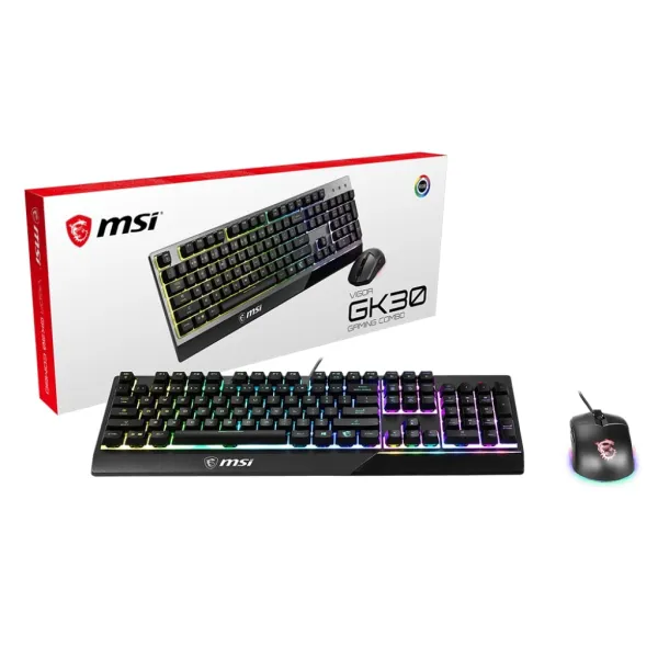 Комплект клавиатура и мышь USB RGB Vigor GK30 Combo UA EN/UKR/RU чёрный MSI (S11-04UA212-CLA) - Фото 4