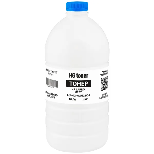 Тонер HP LJ Pro M252 флакон, 1 кг, блакитний HG toner (TSM-HGH02C-1) - Фото 15