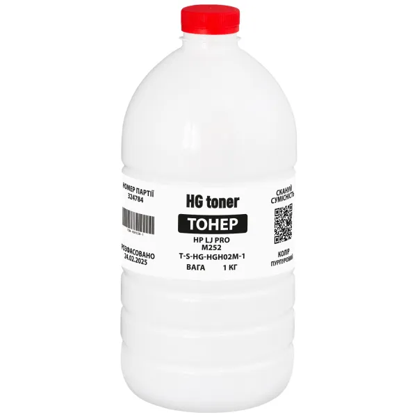 Тонер HP LJ Color Pro M252 флакон, 1 кг, пурпурный HG toner (TSM-HGH02M-1) - Фото 16
