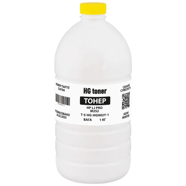 Тонер HP LJ Pro M252 флакон, 1 кг, жовтий HG toner (TSM-HGH02Y-1) - Фото 16