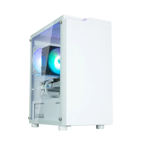 Корпус T4 Plus без БП, 2xUSB3.0, 1xUSB2.0, 1x120мм ARGB, VGA 3200мм, TG Side Panel, mATX, белый Zalman (T4PLUSWHITE)