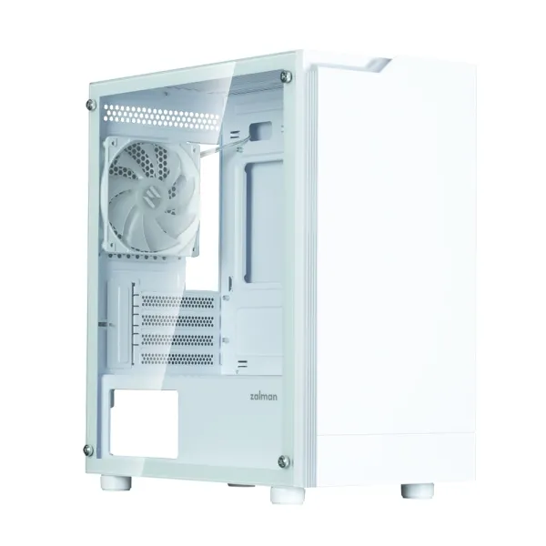Корпус T4 Plus без БП, 2xUSB3.0, 1xUSB2.0, 1x120мм ARGB, VGA 3200мм, TG Side Panel, mATX, белый Zalman (T4PLUSWHITE) - Фото 2