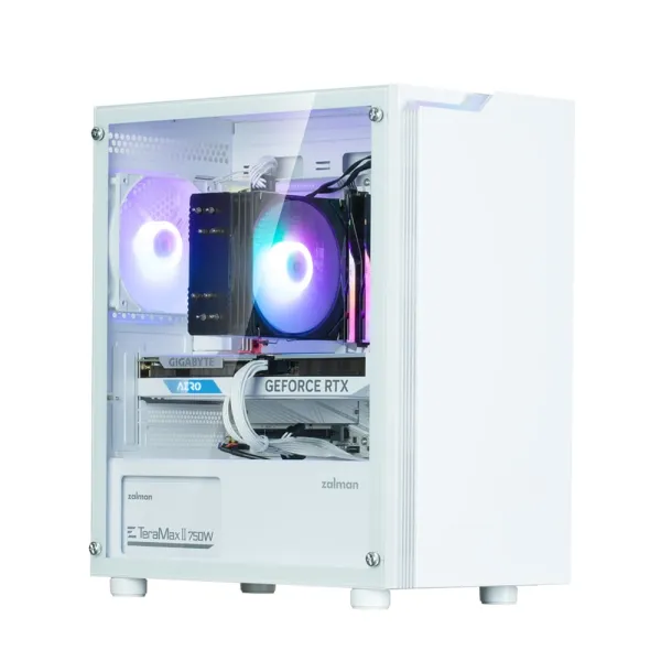 Корпус T4 Plus без БП, 2xUSB3.0, 1xUSB2.0, 1x120мм ARGB, VGA 3200мм, TG Side Panel, mATX, белый Zalman (T4PLUSWHITE) - Фото 4