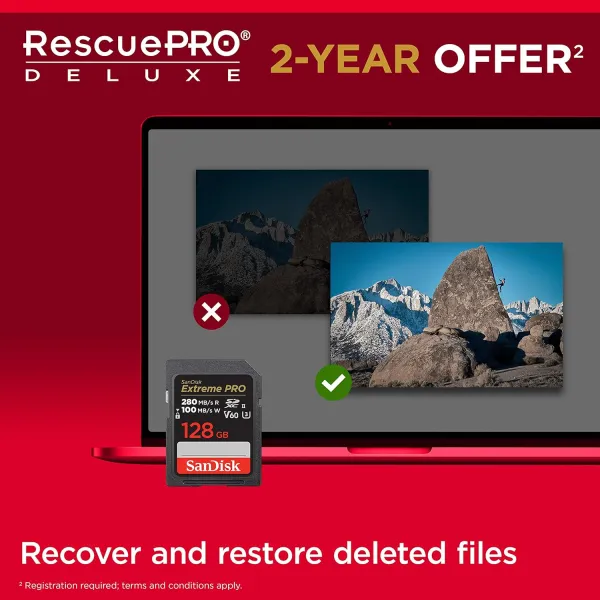 Карта памяти 128GB SD C10 UHS-II U3 R280/W100MB/s Extreme Pro V60 SanDisk (SDSDXEP-128G-GN4IN) - Фото 3