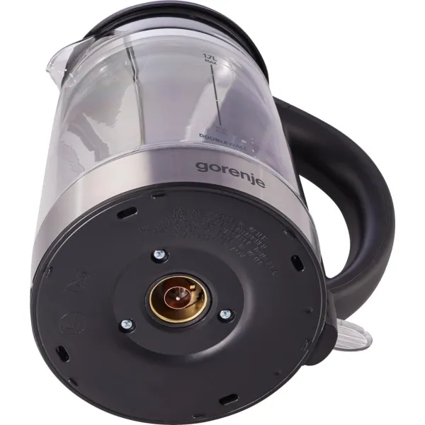 Електрочайник 1.7л, 2,200 Вт, strix контроль, скло, чорний Gorenje (K17GDW) - Фото 4