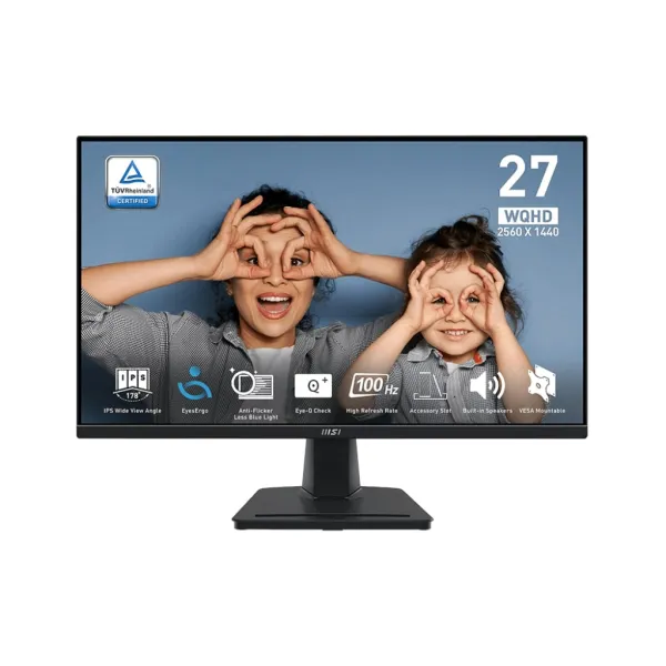 Монитор 27" PRO MP275Q 2xHDMI, DP, MM, IPS, 2560x1440, 100Hz, 1ms, sRGB 100%, AdaptiveSync MSI (9S6-3PC3CM-041)