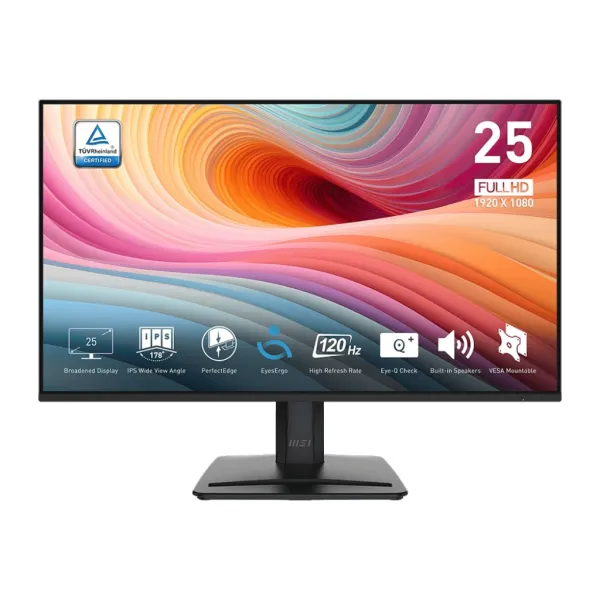 Монитор 24.5" PRO MP251-E2 D-Sub, HDMI, DP, MM, IPS, 120Hz, sRGB 99%, AdaptiveSync MSI (9S6-3PD2CM-011)