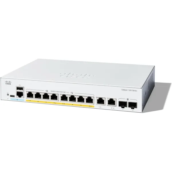 Коммутатор Catalyst 1300 8xGE, PoE, Ext PS, 2x1G Combo Cisco (C1300-8P-E-2G)