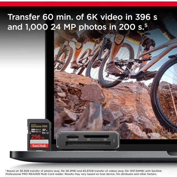 Карта памяти 256GB SD C10 UHS-II U3 R280/W150MB/s Extreme Pro V60 SanDisk (SDSDXEP-256G-GN4IN) - Фото 3