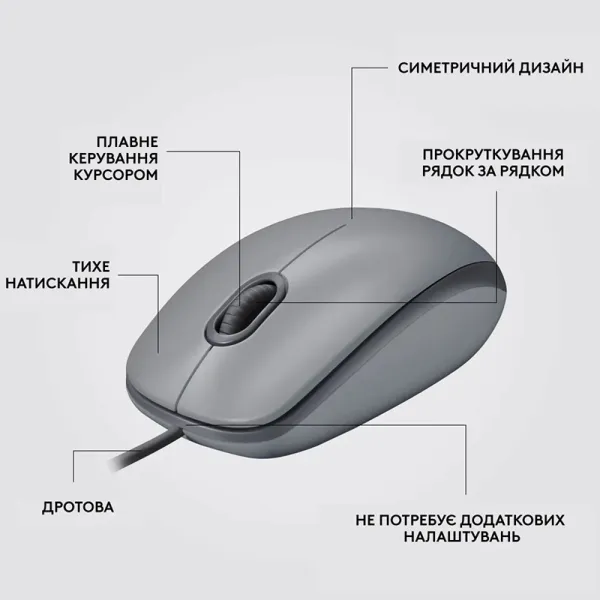 Мышь USB M110 Silent, серая Logitech (910-006760) - Фото 7