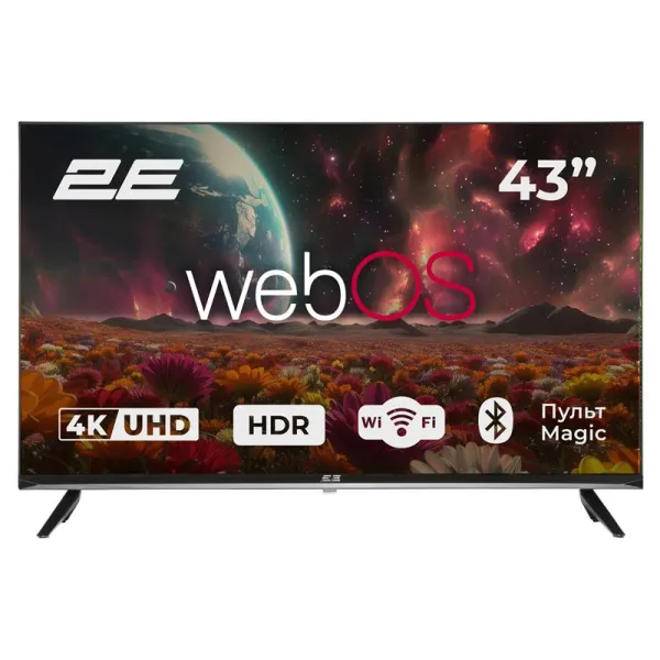 Телевизор 43" LED 4K 60Hz Smart WebOS 2E (2E-43A07KUW)