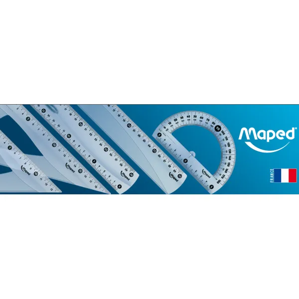 Косинець пластиковий ESSENTIALS, 45гр/210мм (гіпотенуза), прозорий Maped (MP.146123) - Фото 2