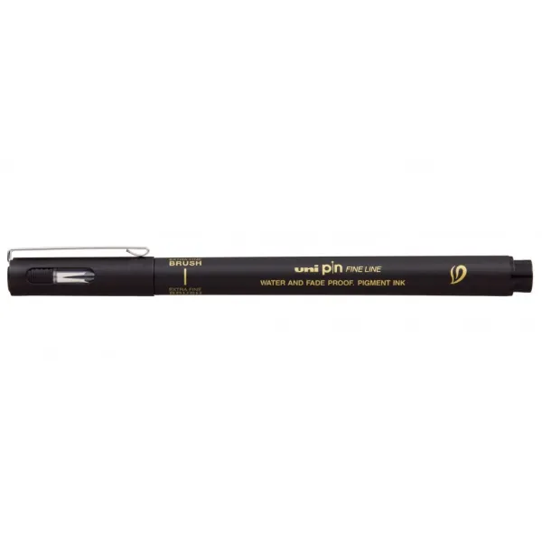 Лайнер браш PIN Brush FINE LINE, чорний Uni (PINBR-500EF(S)BLACK) - Фото 1