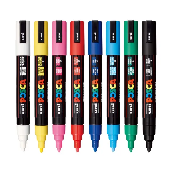 Набор маркеров для рисования POSCA, 1,8-2,5 мм, 8 шт Uni (PC-5M 8C) - Фото 2