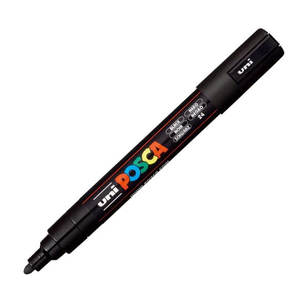 Маркер POSCA, 1,8-2,5 мм, черный Uni (PC-5M BLACK(N))