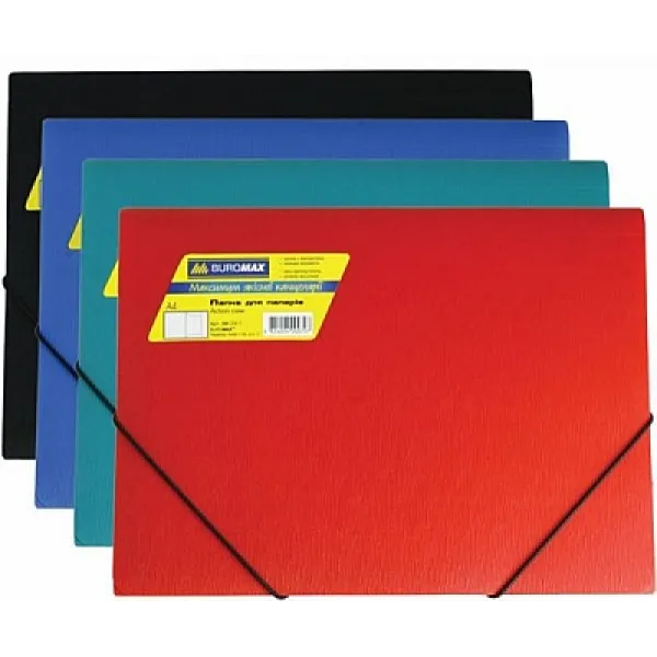 Папка на резинках А4, глянцевый непрозр. пластик, ассорти Buromax (BM.3913-99) Папка на резинках А4, глянцевый непрозр. пластик, ассорти Buromax (BM.3913-99)