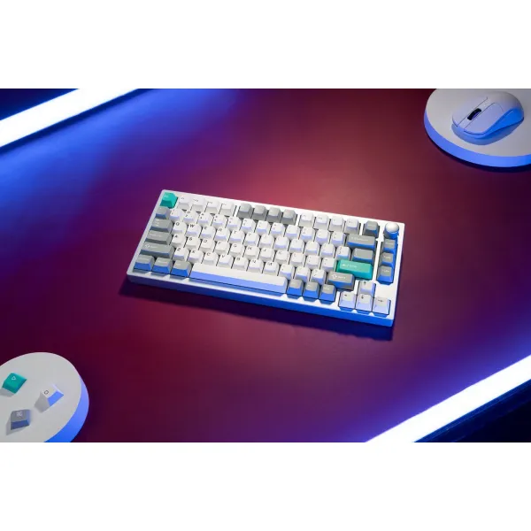 Клавиатура WL/BT/USB-A механическая, RGB P1 Pro, Keychron Super Brown, Hot-Swap, EN/UKR, Space Silver Lemokey (P1P-X3-UA) - Фото 2