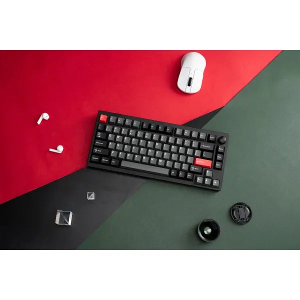 Клавіатура WL/BT/USB-A механічна, RGB P1 Pro, Keychron Super Red, Hot-Swap, EN/UKR Carbon Black Lemokey (P1P-M1-UA) - Фото 2