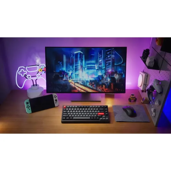 Клавіатура WL/BT/USB-A механічна, RGB P1 Pro, Keychron Super Red, Hot-Swap, EN/UKR Carbon Black Lemokey (P1P-M1-UA) - Фото 3