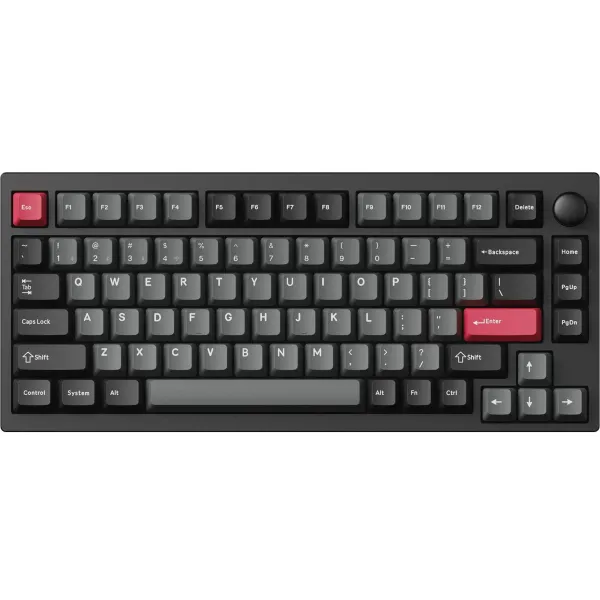 Клавіатура WL/BT/USB-A механічна, RGB P1 Pro, Keychron Super Red, Hot-Swap, EN/UKR Carbon Black Lemokey (P1P-M1-UA) - Фото 5