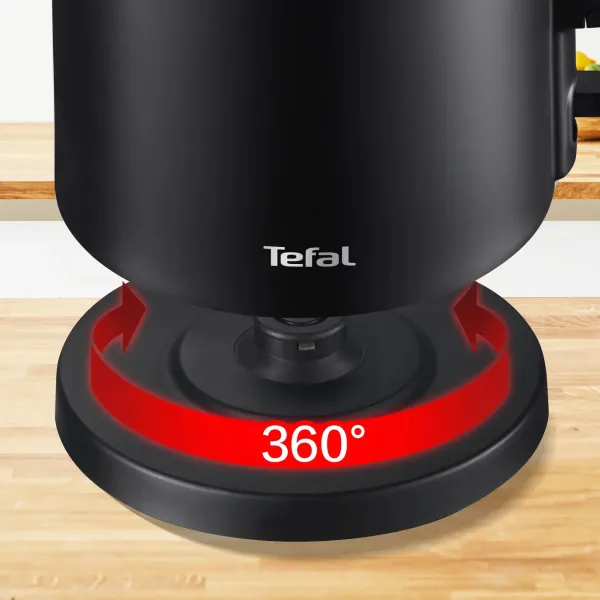 Электрочайник Thermo Protect, 1.5л, пластик, черный Tefal (KO1408E0) - Фото 2
