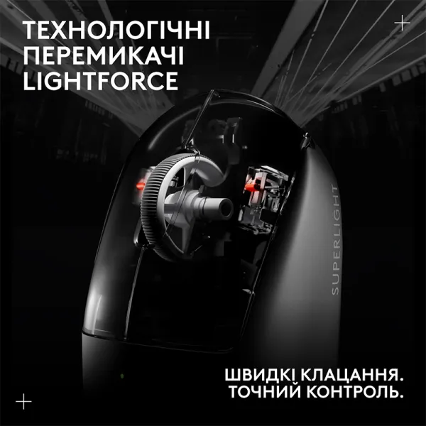 Миша бездротова G Pro X Superlight 2 Lightspeed, чорна Logitech (910-006630) - Фото 7