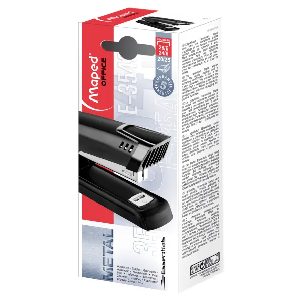Степлер ESSENTIALS, металевий, 25л., (скоби №24/6; 26/6), чорний Maped (MP.354311) - Фото 2