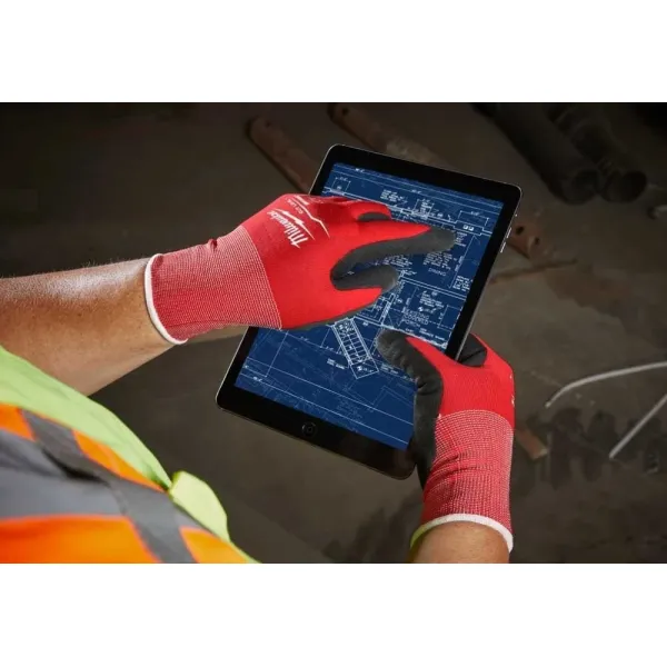 Рукавички робочі, нітрилове покриття, smartswipe, р.8, червоно чорні Milwaukee (4932471416) - Фото 1