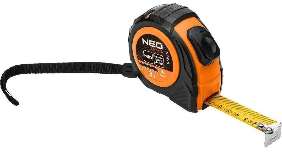 Рулетка, 3мx16мм, з фіксатором змотування Neo Tools (67-221) Рулетка, 3мx16мм, з фіксатором змотування Neo Tools (67-221)