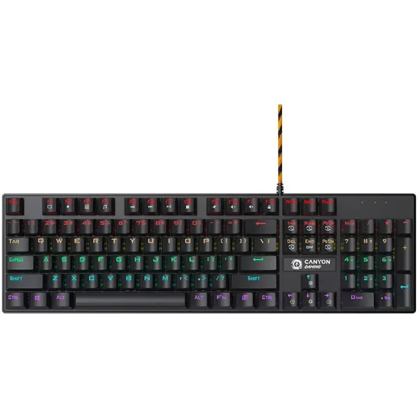 Клавиатура USB Deimos GK-4 Rainbow LED, ENG/UKR, чёрная Canyon (CND-SKB4-US) - Фото 7