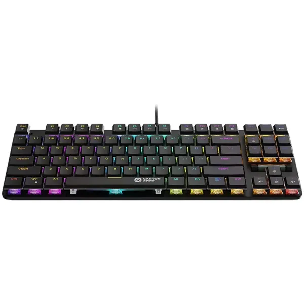 Клавіатура USB, RGB Cometstrike GK-50, TKL, ENG/UKR, чорна Canyon (CND-SKB50-US) - Фото 1