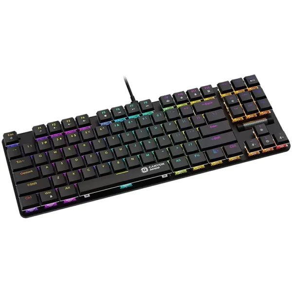 Клавіатура USB, RGB Cometstrike GK-50, TKL, ENG/UKR, чорна Canyon (CND-SKB50-US) - Фото 3