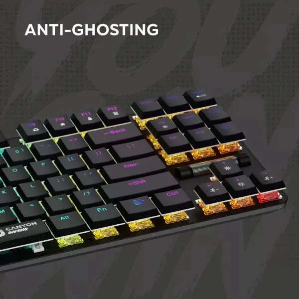Клавіатура USB, RGB Cometstrike GK-50, TKL, ENG/UKR, чорна Canyon (CND-SKB50-US) - Фото 7