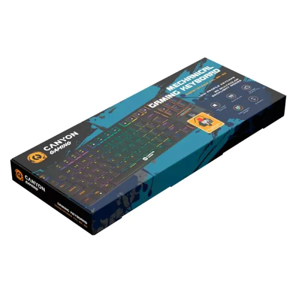 Клавіатура USB, RGB Cometstrike GK-50, TKL, ENG/UKR, чорна Canyon (CND-SKB50-US) - Фото 10