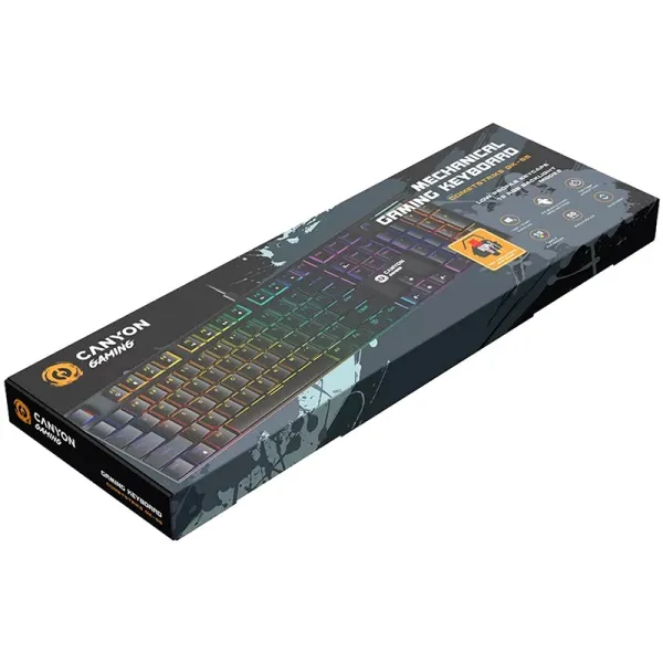 Клавиатура USB, RGB Cometstrike GK-55, ENG/UKR, чёрная Canyon (CND-SKB55-US) - Фото 2
