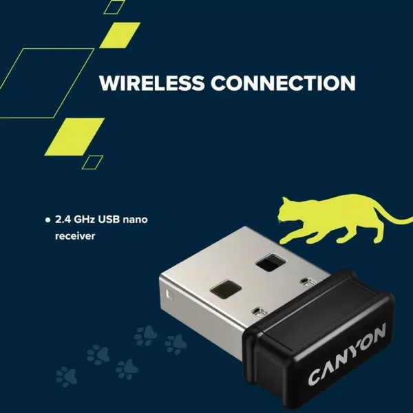 Комплект клавіатура та миша з ковриком бездротовий HSET-W6 Kitty Edition фіолетовий Canyon (CNS-HSETW6VT) - Фото 8