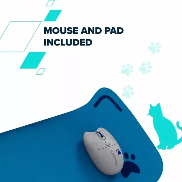Комплект клавіатура та миша з ковриком бездротовий HSET-W6 Kitty Edition фіолетовий Canyon (CNS-HSETW6VT) - Фото 9