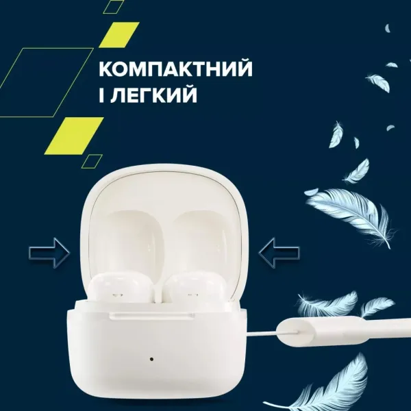 Навушники бездротові BT On Go4 Mini бежеві Canyon (CNS-TWS4BE) - Фото 1