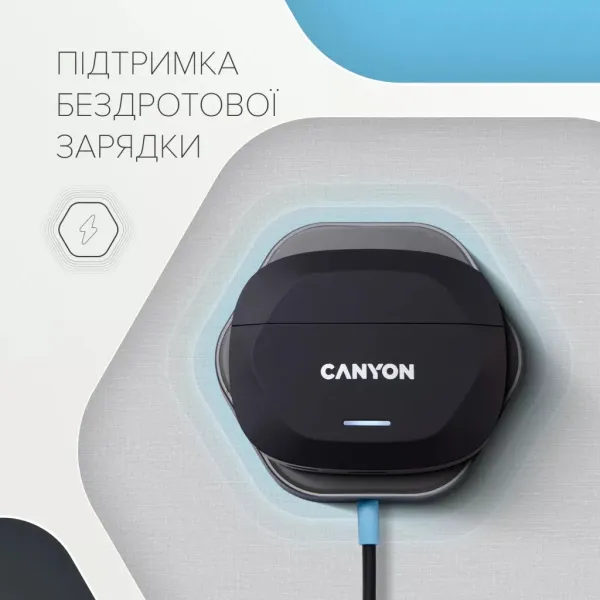 Наушники беспроводные BT Hexagon 7 черно-желтые Canyon (CNS-TWS7BY) - Фото 8
