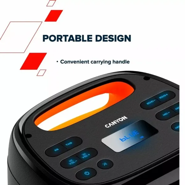 Колонка портативная OnFun 5, чёрно-оранжевая Canyon (CNE-PBSP5) - Фото 12