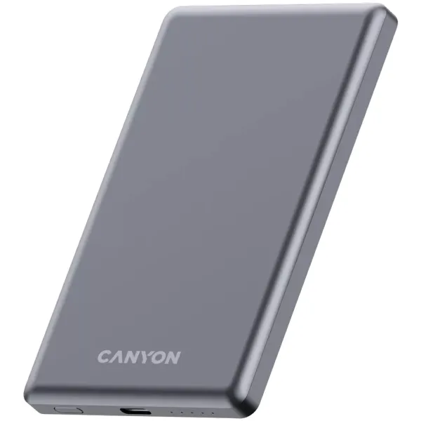 Аккумулятор внешний Power Bank 5000 mAh OnPower 505 slim Magsafe PD 20W серый Canyon (CNS-CPB505DG) - Фото 5