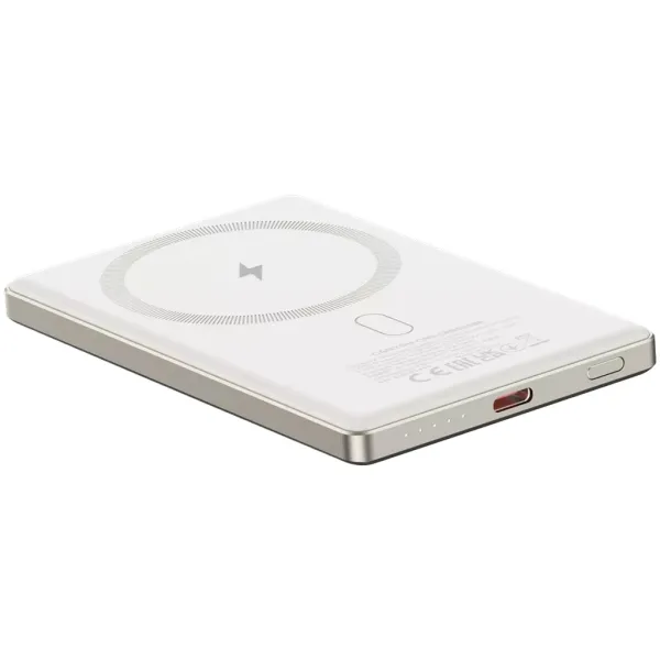 Аккумулятор внешний Power Bank 5000 mAh OnPower 505 slim Magsafe PD 20W бежевый Canyon (CNS-CPB505BE) - Фото 3