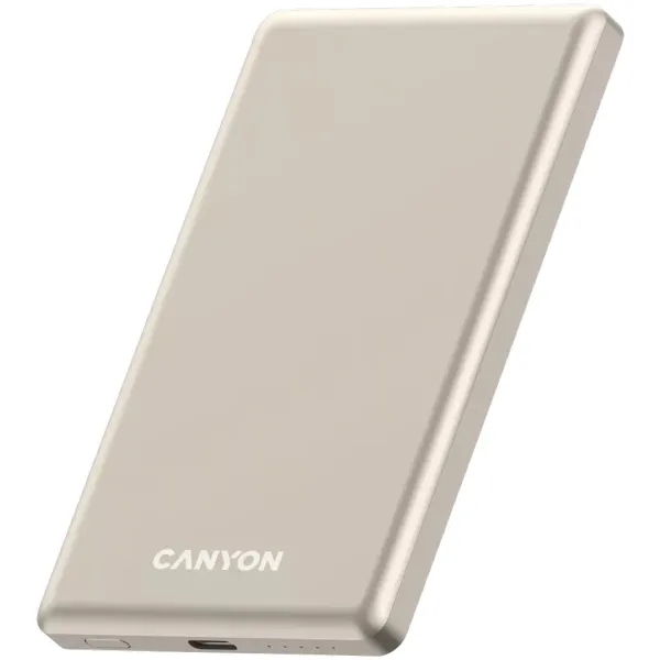 Аккумулятор внешний Power Bank 5000 mAh OnPower 505 slim Magsafe PD 20W бежевый Canyon (CNS-CPB505BE) - Фото 5