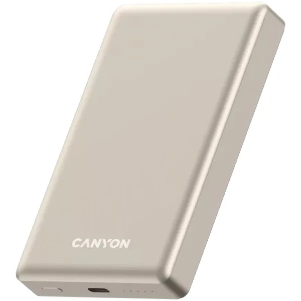 Аккумулятор внешний Power Bank 10000 mAh OnPower 505 slim Magsafe PD 20W бежевый Canyon (CNS-CPB510BE) - Фото 2